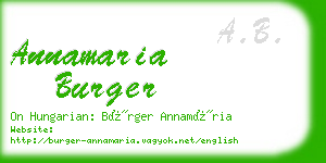 annamaria burger business card